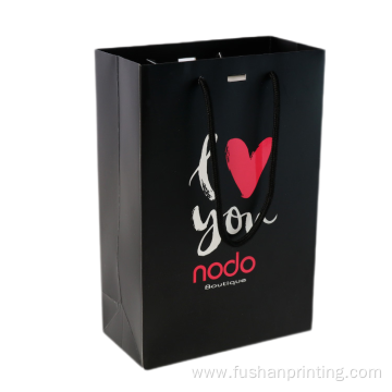 Fashionable Black Cosmetic Shopping Gift Paper Bag